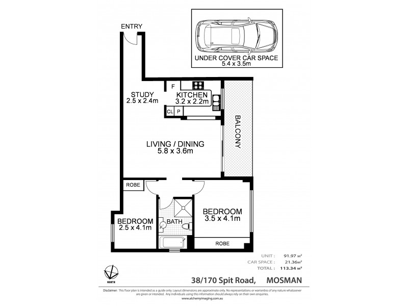 38/170 Spit Road, Mosman NSW 2088 Floorplan
