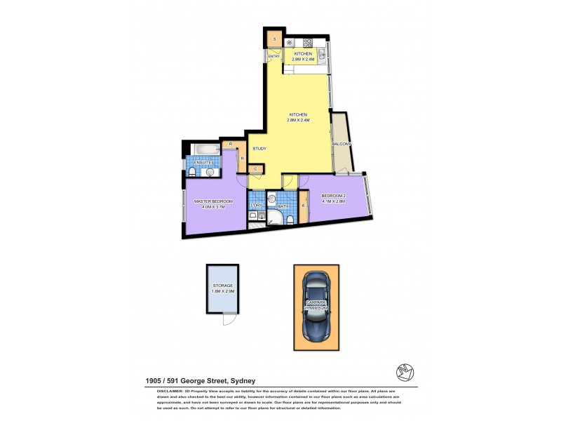 1905/591 George Street, Sydney NSW 2000 Floorplan