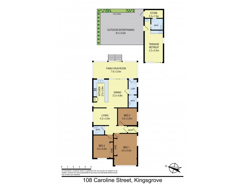 108 CAROLINE ST, Kingsgrove NSW 2208 Floorplan