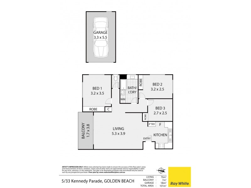 5/33 Kennedy Parade, Golden Beach QLD 4551 Floorplan