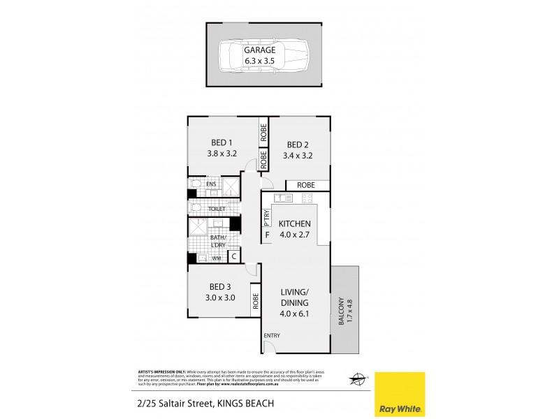 2/25 Saltair Street, Kings Beach QLD 4551 Floorplan