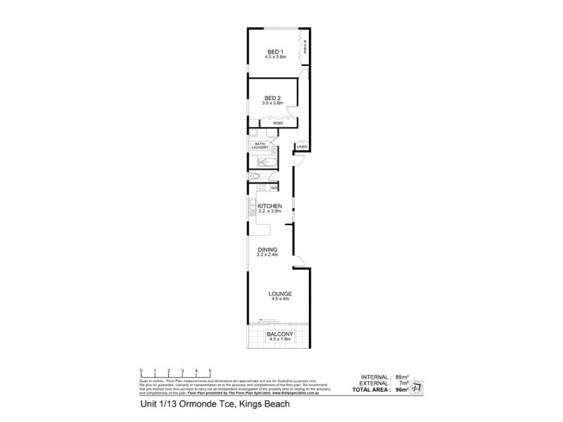 Unit 1 ‘Berolina’ 13 Ormonde Terrace, Kings Beach QLD 4551 Floorplan