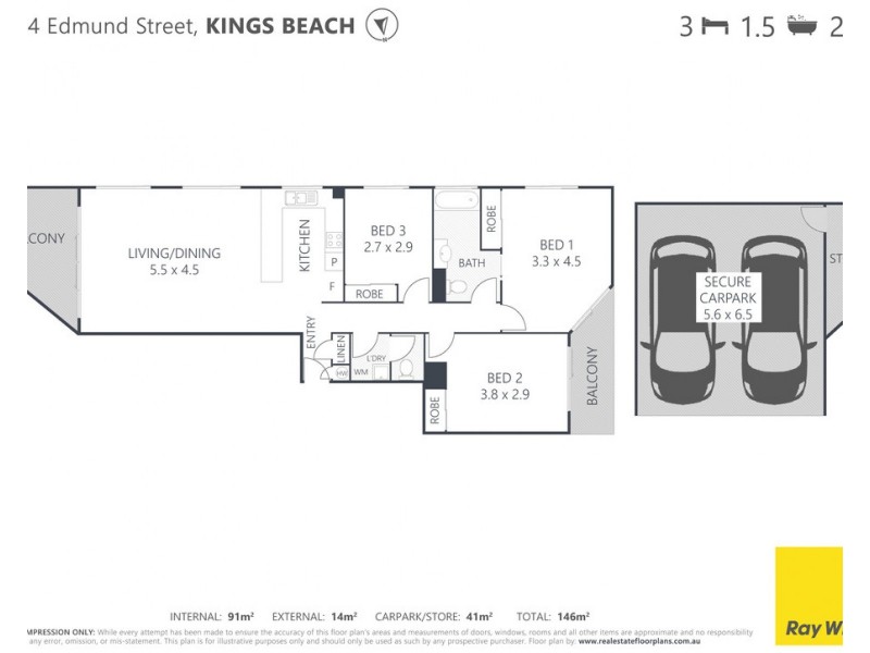 Unit 8/44 Edmund Street, Kings Beach QLD 4551 Floorplan