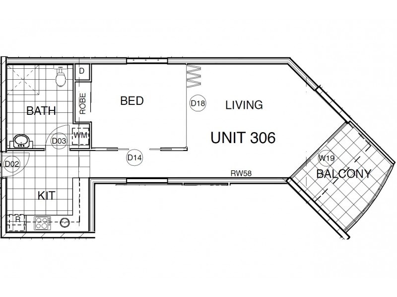 Unit 306 ‘Ocean Views Resort’ 115 Bulcock Street, Caloundra QLD 4551 Floorplan