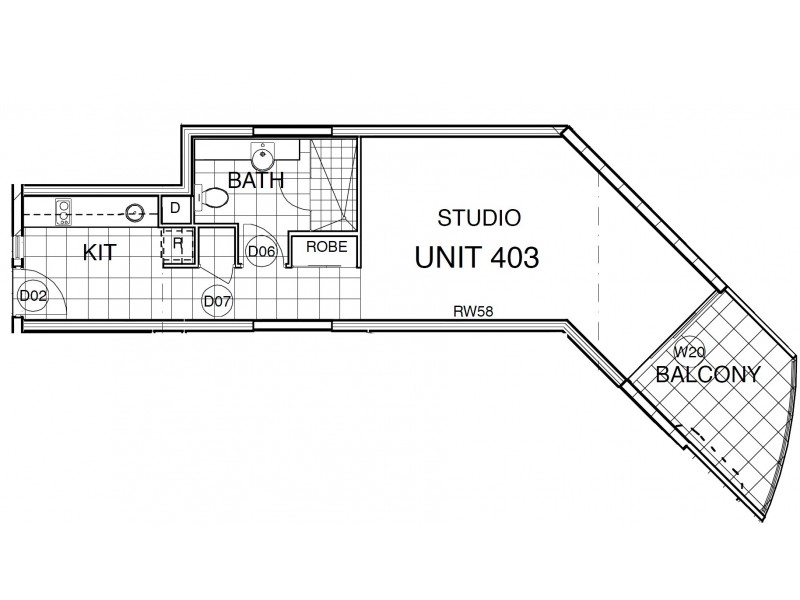 Unit 403 ‘Ocean Views Resort’ 115 Bulcock Street, Caloundra QLD 4551 Floorplan