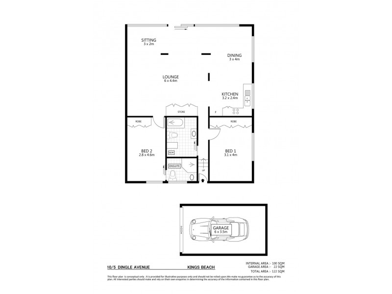 Unit 10 ‘Culverston’ 5 Dingle Avenue, Kings Beach QLD 4551 Floorplan