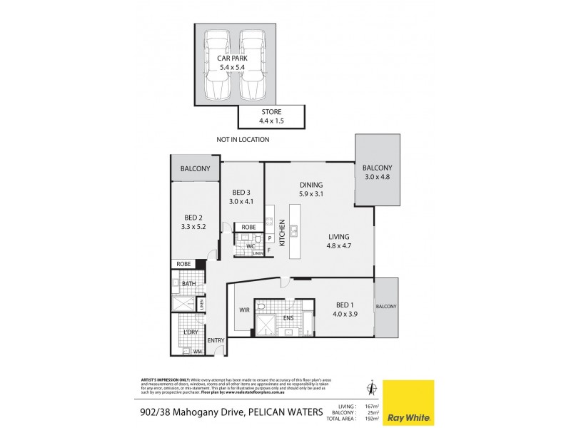 902/38 Mahogany Drive, Pelican Waters QLD 4551 Floorplan