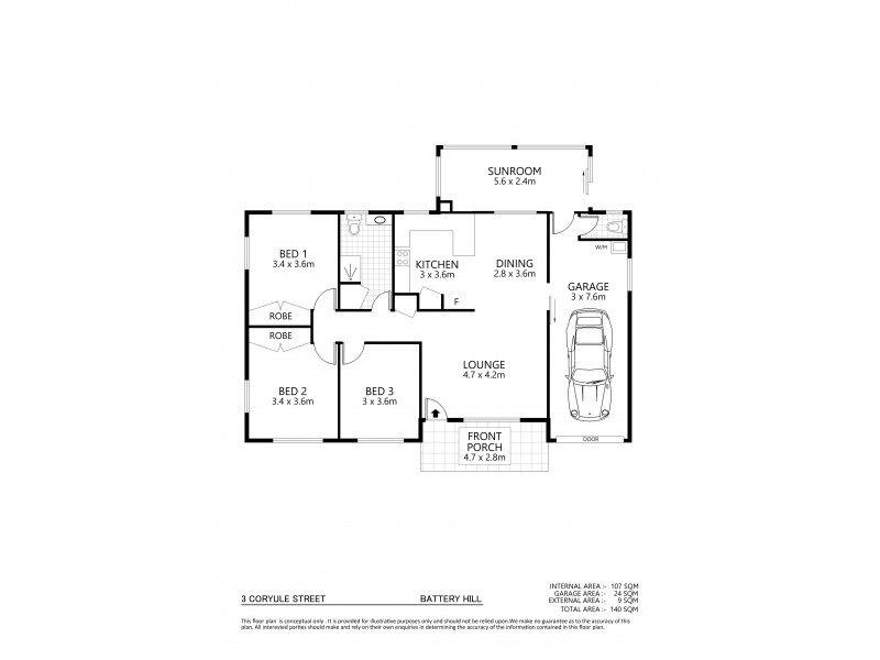 3 Coryule Street, Battery Hill QLD 4551 Floorplan