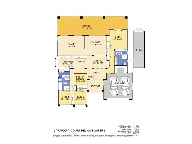 15 Tripcony Court, Pelican Waters QLD 4551 Floorplan