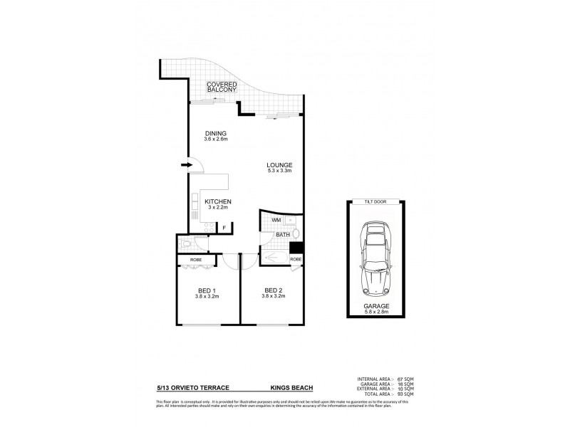 Unit 5 ‘Lindomare’ 13 Orvieto Terrace, Kings Beach QLD 4551 Floorplan