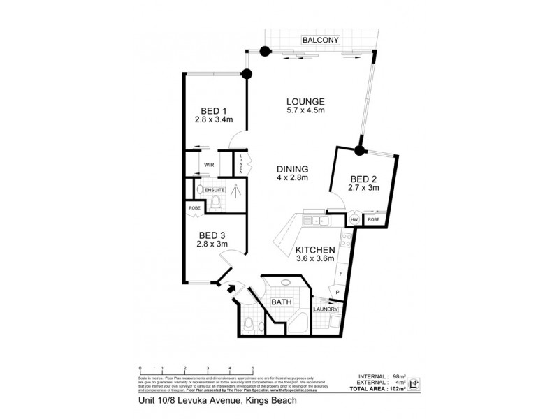 Unit 10 ‘Rolling Surf’ 8 Levuka Avenue, Kings Beach QLD 4551 Floorplan