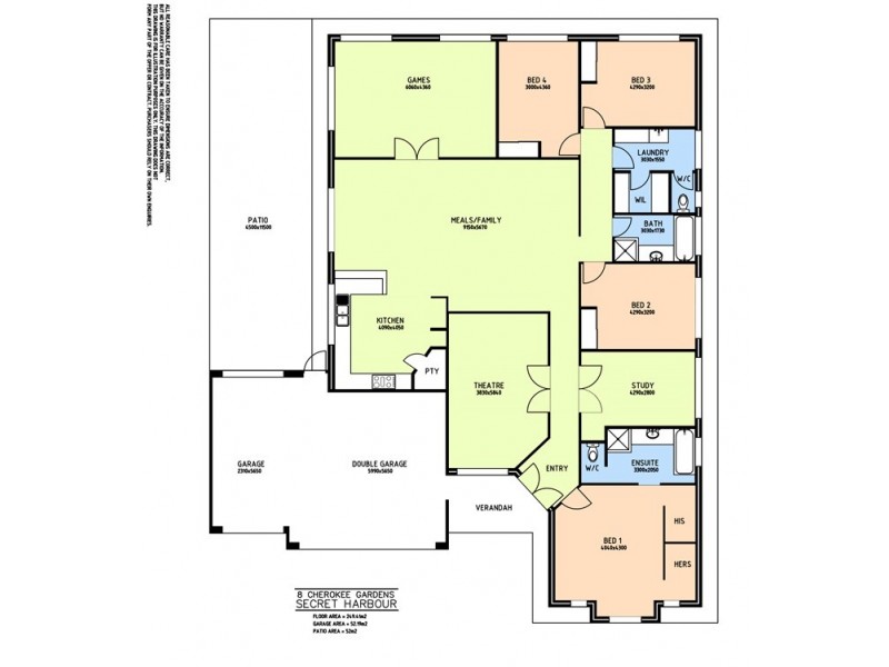 8 Cherokee Gardens, Secret Harbour WA 6173 Floorplan