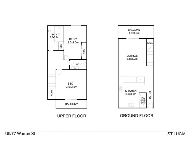 9/77 Warren Street, St Lucia QLD 4067 Floorplan