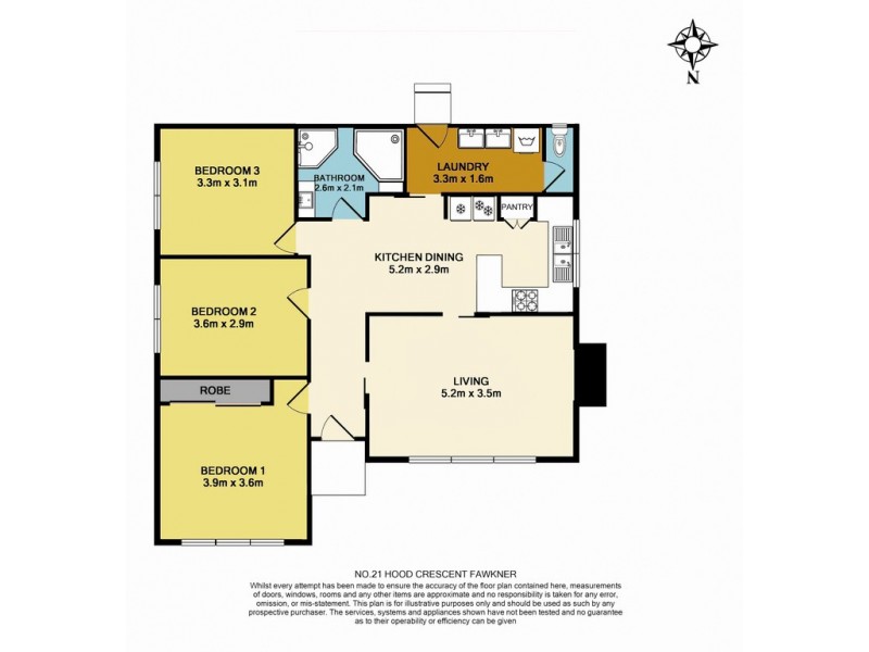 21 Hood Crescent, Fawkner VIC 3060 Floorplan