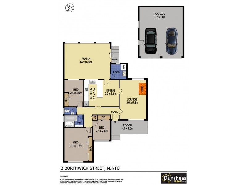 3 Borthwick Street, Minto NSW 2566 Floorplan
