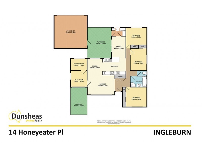 14 Honeyeater Place, Ingleburn NSW 2565 Floorplan