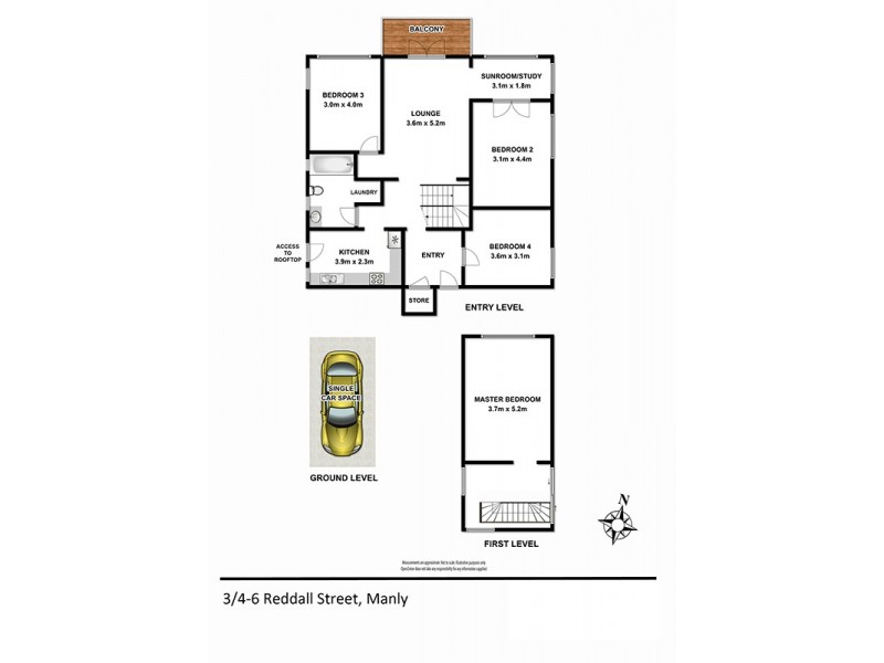 3/4-6 Reddall Street, Manly NSW 2095 Floorplan
