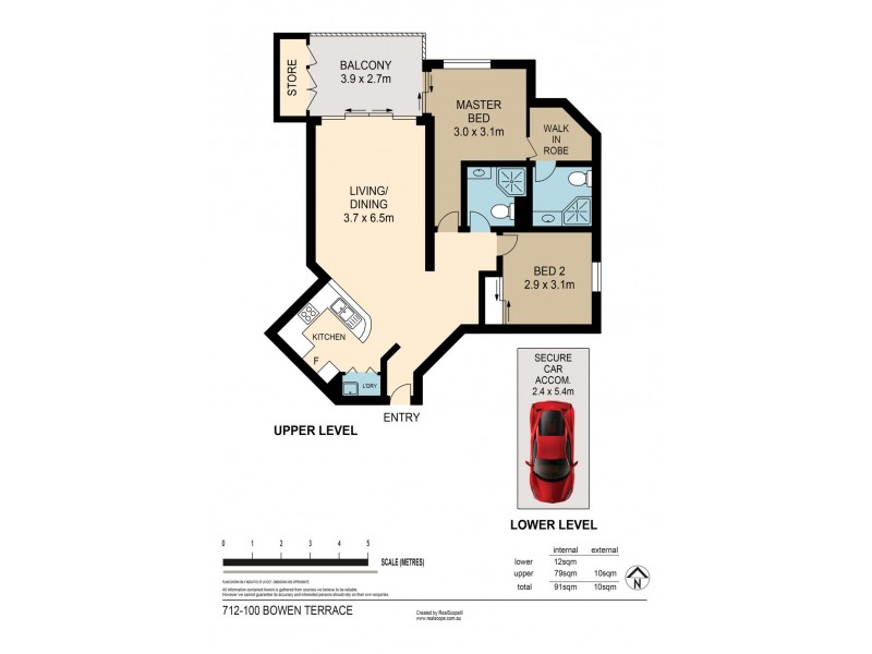 712/100 Bowen Terrace, Fortitude Valley QLD 4006 Floorplan