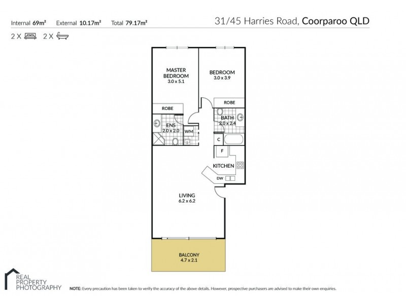 31 / 45 HARRIES ROAD, Coorparoo QLD 4151 Floorplan