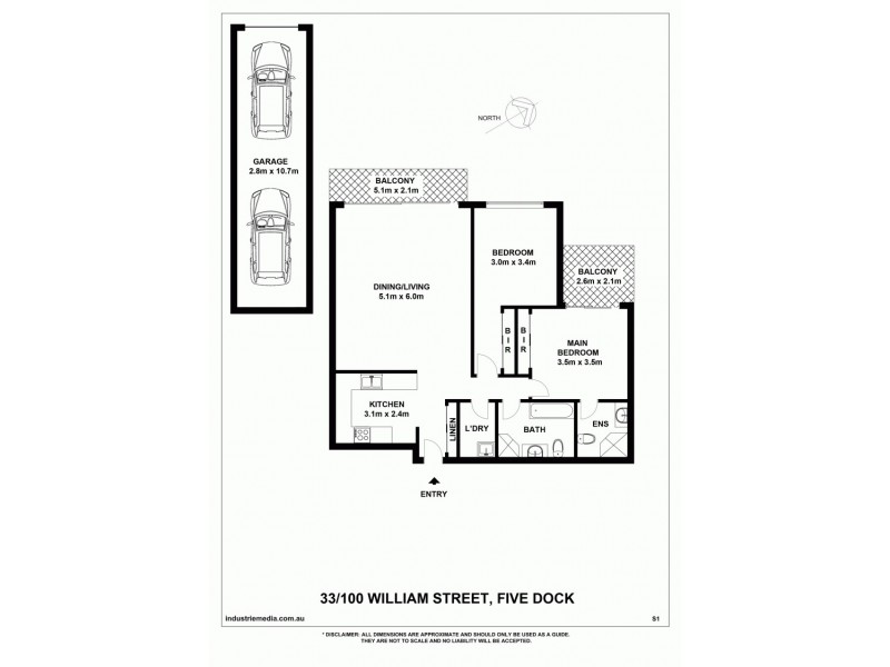 33/100 William Street, Five Dock NSW 2046 Floorplan