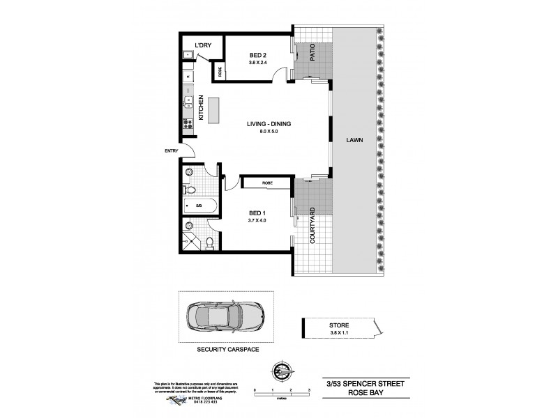 3/53 Spencer Street, Rose Bay NSW 2029 Floorplan