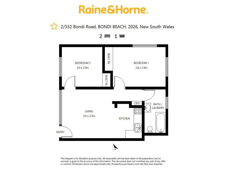 2/332 Bondi Road, Bondi NSW 2026 Floorplan