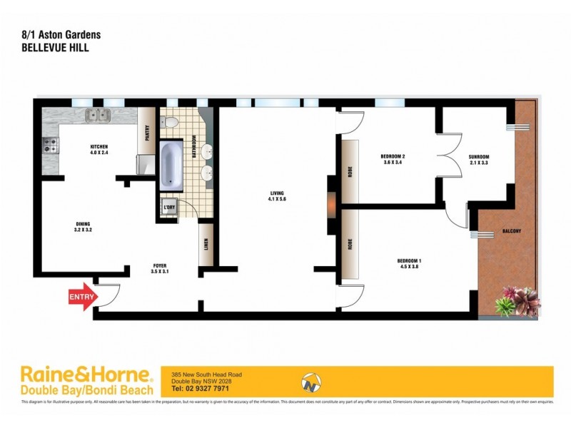 8/1 Aston Gardens, Bellevue Hill NSW 2023 Floorplan