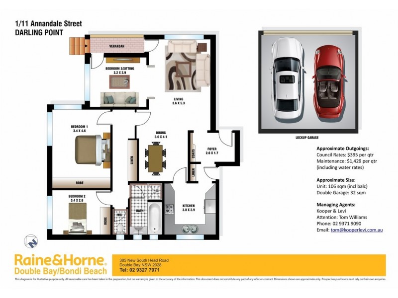 1/11 Annandale Street, Darling Point NSW 2027 Floorplan