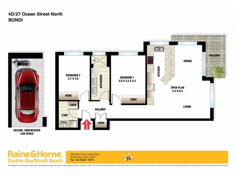 4D/27 Ocean Street North, Bondi NSW 2026 Floorplan