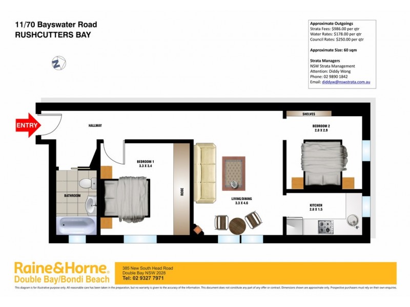 11/70 Bayswater Road, Rushcutters Bay NSW 2011 Floorplan