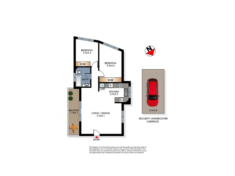 5/43 Sir Thomas Mitchell Road, Bondi Beach NSW 2026 Floorplan