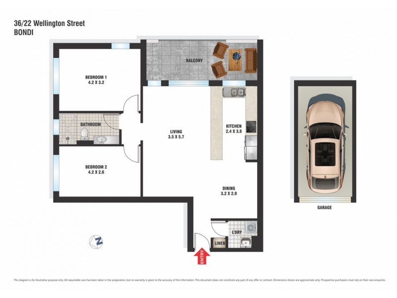 36/22-28 Wellington Street, Bondi NSW 2026 Floorplan