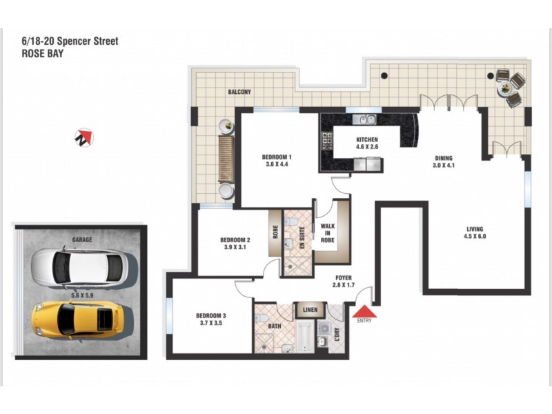6/18-20 Spencer Street, Rose Bay NSW 2029 Floorplan
