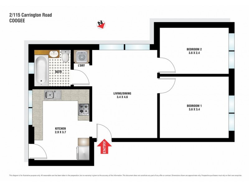 2/115 Carrington Road, Coogee NSW 2034 Floorplan