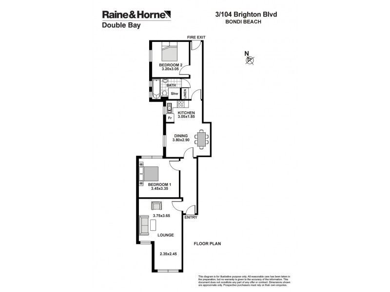 3/104 Brighton Boulevard, North Bondi NSW 2026 Floorplan