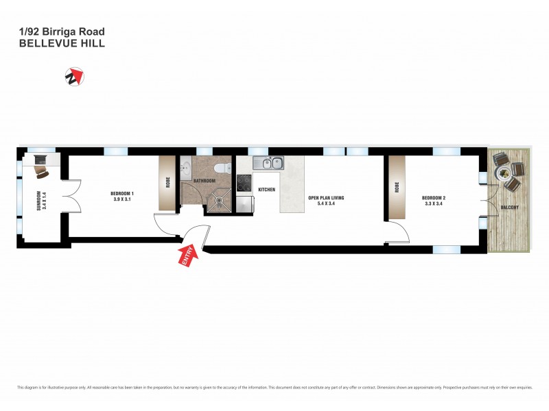 1/92 Birriga Road, Bellevue Hill NSW 2023 Floorplan