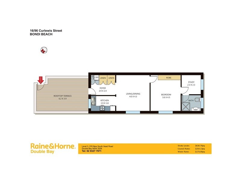 16/96 Curlewis St, Bondi Beach NSW 2026 Floorplan