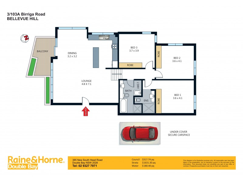 3/103a Birriga Road, Bellevue Hill NSW 2023 Floorplan