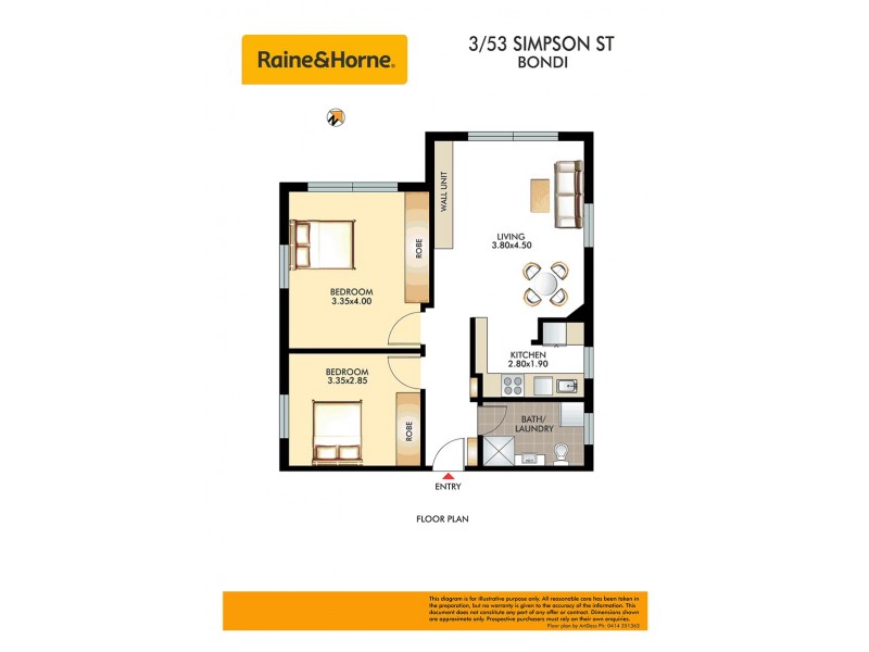 3/53 Simpson Street, Bondi NSW 2026 Floorplan