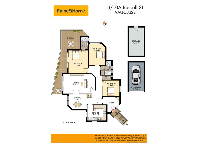 3/10A Russell Street, Vaucluse NSW 2030 Floorplan