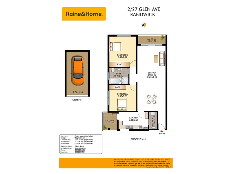 2/27 Glen Avenue, Randwick NSW 2031 Floorplan