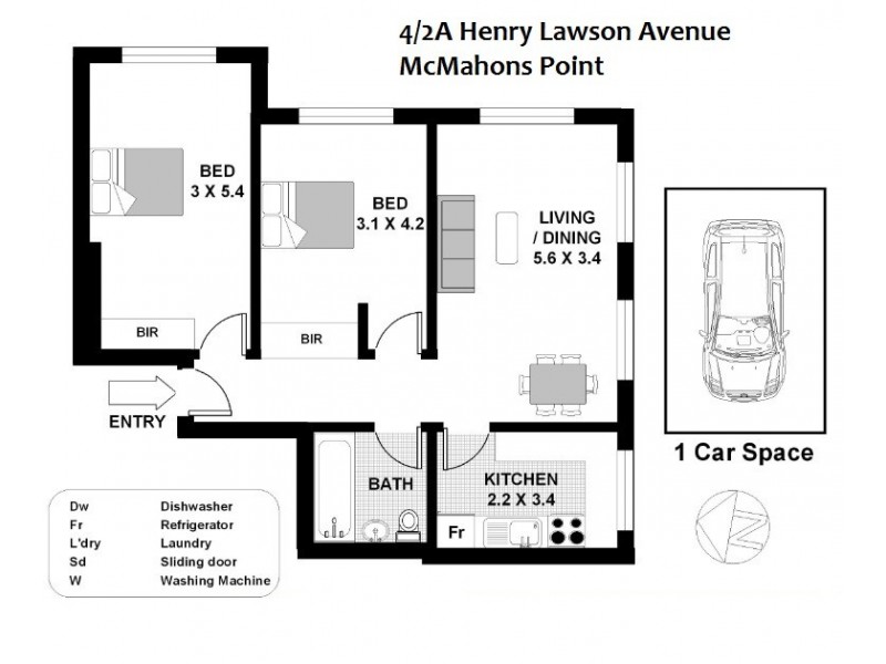 4/2A Henry Lawson Avenue, Mcmahons Point NSW 2060 Floorplan