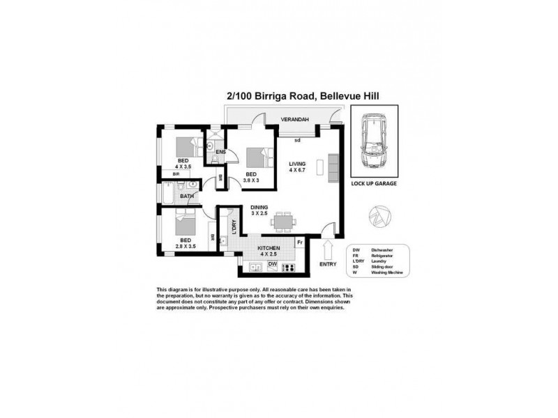 2/100 Birriga Road, Bellevue Hill NSW 2023 Floorplan