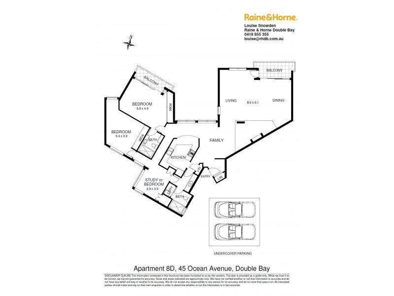 8D/45 Ocean Avenue, Double Bay NSW 2028 Floorplan