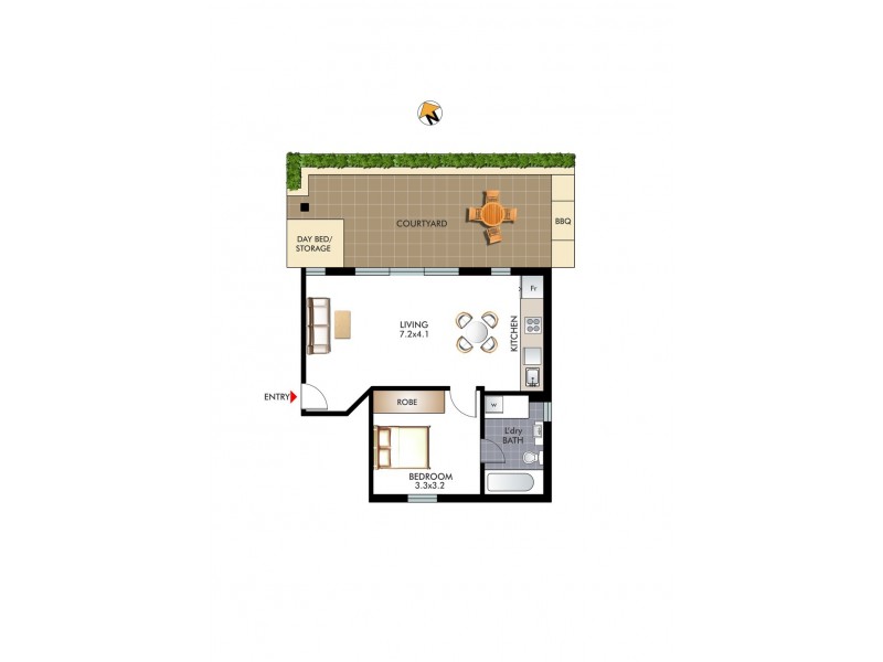 3/60 Roslyn Gardens, Elizabeth Bay NSW 2011 Floorplan