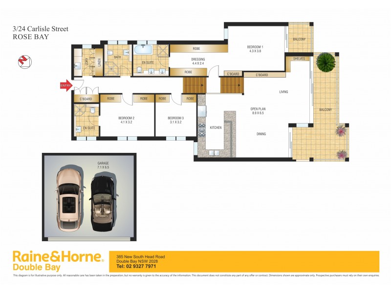 3/24 Carlisle St, Rose Bay NSW 2029 Floorplan