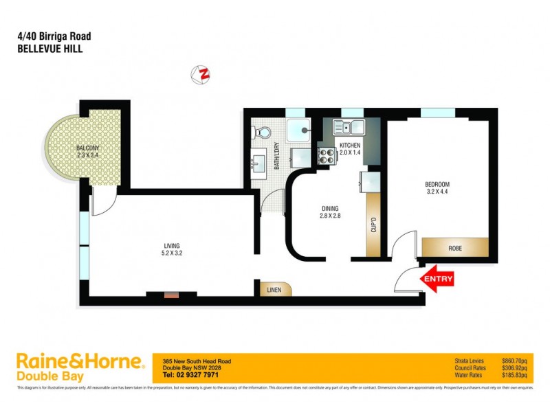 4/40 Birriga Road, Bellevue Hill NSW 2023 Floorplan