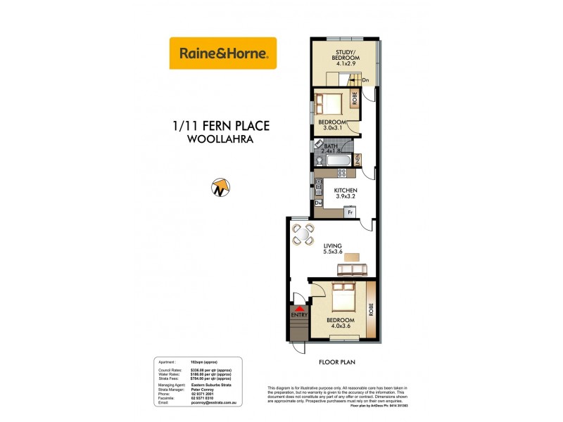 1/11 Fern Place, Woollahra NSW 2025 Floorplan