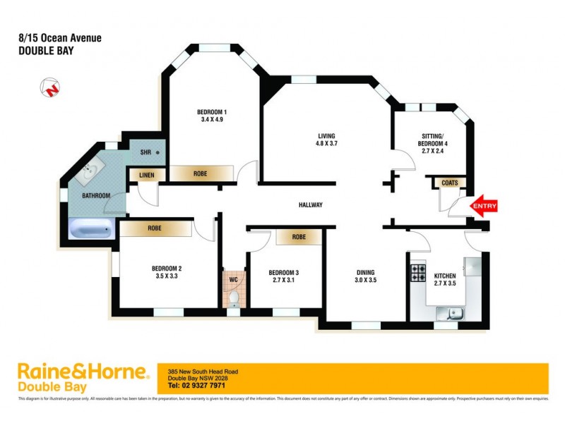 8/15 Ocean Avenue, Double Bay NSW 2028 Floorplan