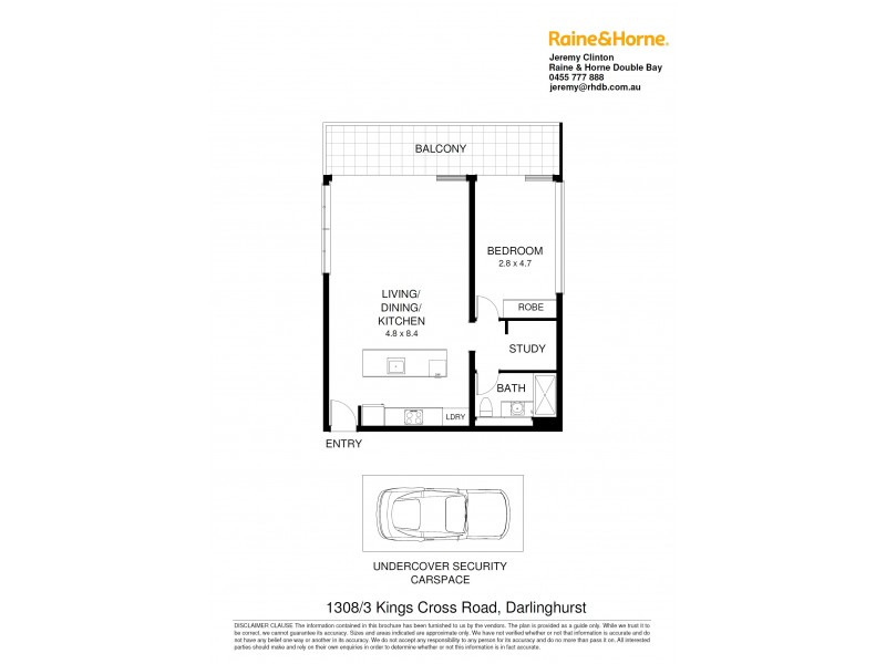 1308/3 Kings Cross Road, Darlinghurst NSW 2010 Floorplan